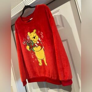 Disney~Winnie The Pooh~Chenille Fleece~Christmas Theme Pullover~Size XL/XG 15-17